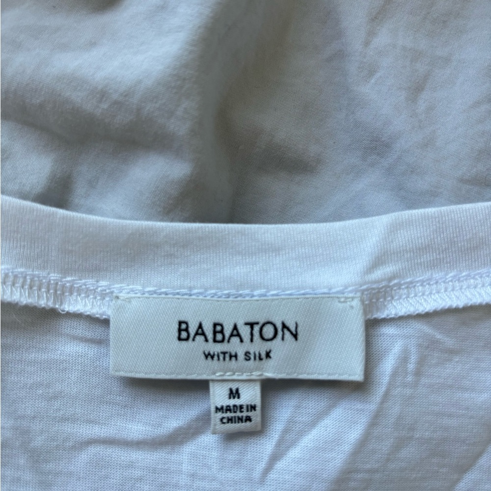 Babaton Classic White Silk Blend Tee